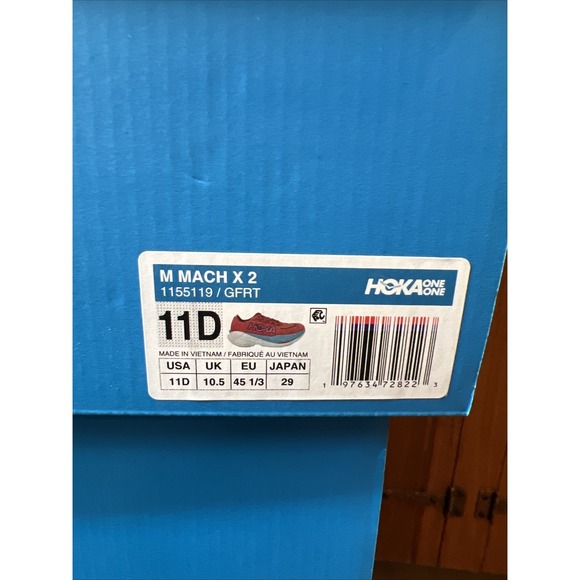 Hoka Men\'s Mach X 2 Size 11D New Red White 1155119/GFRT main image 5